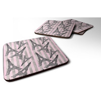 "Caroline's Treasures Watercolor Eiffel Tower and Stripes Decorative coasters, 3.5, Multicolor"