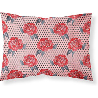 "Caroline's Treasures Watercolor Red Roses and Polkadots Pillowcase, Standard, Multicolor"