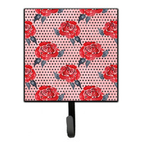 "Caroline's Treasures Watercolor Red Roses and Polka dots Wall Hook, Small, Multicolor"