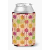 "Caroline's Treasures Watercolor Rainbow Dots and Sqiggles Decorative Can Hugger, Multicolor"