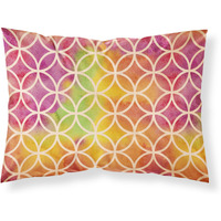 "Caroline's Treasures Watercolor Rainbow Geometric Circles Pillowcase, Standard, Multicolor"