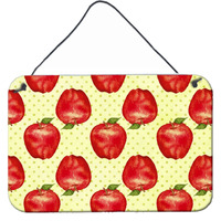 "Caroline's Treasures Watercolor Apples and Polka dots Metal Print, 8"" H x 12"" W, Multicolor"
