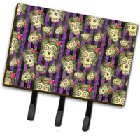 "Caroline's Treasures Watercolor Day of the Dead Halloween Wall Hook, Triple, Multicolor"