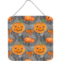 "Caroline's Treasures Watercolor Halloween Pumpkins Metal Print, 6"" H x 6"" W, Multicolor"