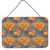 "Caroline's Treasures Watercolor Halloween Pumpkins Metal Print, 8"" H x 12"" W, Multicolor"