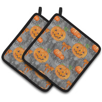 "Caroline's Treasures Watercolor Halloween Pumpkins Decorated Pot Holder, 7.5"" x 7.5"", Multicolor"
