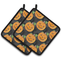"Caroline's Treasures Watercolor Halloween Jack-O-Lantern Decorated Pot Holder, 7.5"" x 7.5"", Multicolor"