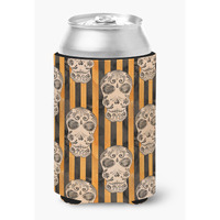 "Caroline's Treasures Watecolor Halloween Day of the Dead Head Decorative Can Hugger, Multicolor"