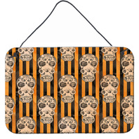"Caroline's Treasures Watercolor Halloween Day of the Dead Head Metal Print, 8"" H x 12"" W, Multicolor"