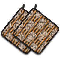 "Caroline's Treasures Watercolor Halloween Day of the Dead Head Decorated Pot Holder, 7.5"" x 7.5"", Multicolor"