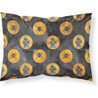 "Caroline's Treasures Watercolor Halloween Circles Printed, Polyester, 250 Thread count, Envelope closure Pillowcase, Standard, Multicolor"