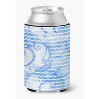 "Caroline's Treasures Beach Watercolor Abstract Waves Decorative Can Hugger, Multicolor"