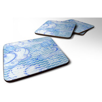 "Caroline's Treasures Beach Watercolor Abstract Waves Decorative coasters, 3.5, Multicolor"