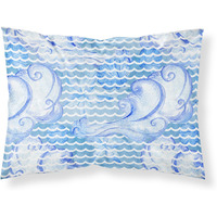 "Caroline's Treasures Beach Watercolor Abstract Waves Pillowcase, Standard, Multicolor"