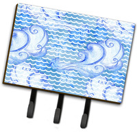 "Caroline's Treasures Beach Watercolor Abstract Waves Wall Hook, Triple, Multicolor"