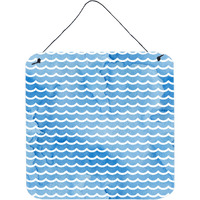 "Caroline's Treasures Beach Watercolor Waves Metal Print, 6"" H x 6"" W, Multicolor"