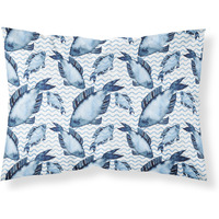"Caroline's Treasures Beach Watercolor Fishes Printed, Polyester, 250 Thread count, Envelope closure Pillowcase, Standard, Multicolor"
