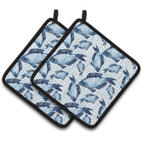 "Caroline's Treasures Beach Watercolor Fishes Decorated Pot Holder, 7.5"" x 7.5"", Multicolor"