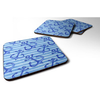 "Caroline's Treasures Beach Watercolor Anchors Decorative coasters, 3.5, Multicolor"