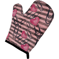 "Caroline's Treasures Watercolor Heart Paper Clips Decorated Oven Mitt, 12"" x 8.5"", Multicolor"