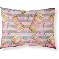 "Caroline's Treasures Watercolor Coffee and Paper Clips Pillowcase, Standard, Multicolor"