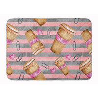 "Caroline's Treasures Watercolor Coffee and Paper Clips Floor Mat, 19"" H x 27"" W, Multicolor"