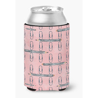 "Caroline's Treasures Watercolor Organized Paper Clips Pink Decorative Can Hugger, Multicolor"