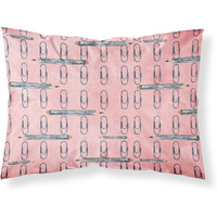 "Caroline's Treasures Watercolor Organized Paper Clips Pink Pillowcase, Standard, Multicolor"