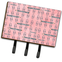 "Caroline's Treasures Watercolor Organized Paper Clips Pink Wall Hook, Triple, Multicolor"