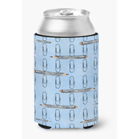 "Caroline's Treasures Watercolor Organized Paper Clips Blue Decorative Can Hugger, Multicolor"