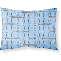 "Caroline's Treasures Watercolor Organized Paper Clips Blue Pillowcase, Standard, Multicolor"