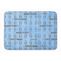"Caroline's Treasures Watercolor Organized Paper Clips Blue Floor Mat, 19"" H x 27"" W, Multicolor"