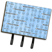 "Caroline's Treasures Watercolor Organized Paper Clips Blue Wall Hook, Triple, Multicolor"