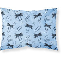 "Caroline's Treasures Watercolor Paper Clips Blue Printed, Polyester, 250 Thread count, Envelope closure Pillowcase, Standard, Multicolor"