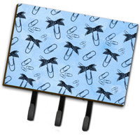 "Caroline's Treasures Watercolor Paper Clips Blue Wall Hook, Triple, Multicolor"