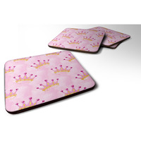 "Caroline's Treasures Watercolor Princess Crown on Pink Decorative coasters, 3.5, Multicolor"