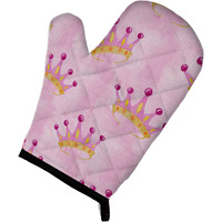 "Caroline's Treasures Watercolor Princess Crown on Pink Decorated Oven Mitt, 12"" x 8.5"", Multicolor"
