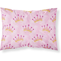 "Caroline's Treasures Watercolor Princess Crown on Pink Pillowcase, Standard, Multicolor"