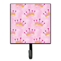 "Caroline's Treasures Watercolor Princess Crown on Pink Wall Hook, Small, Multicolor"