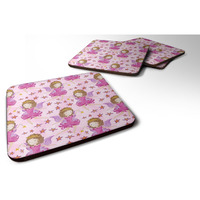 "Caroline's Treasures Watercolor Fairy Princess on Pink Decorative coasters, 3.5, Multicolor"