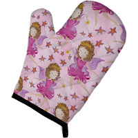 "Caroline's Treasures Watercolor Fairy Princess on Pink Decorated Oven Mitt, 12"" x 8.5"", Multicolor"