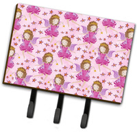 "Caroline's Treasures Watercolor Fairy Princess on Pink Wall Hook, Triple, Multicolor"