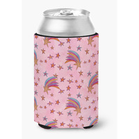 "Caroline's Treasures Watercolor Shooting Stars on Pink Decorative Can Hugger, Multicolor"