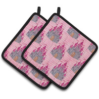 "Caroline's Treasures Watercolor Princess Castle Decorated Pot Holder, 7.5"" x 7.5"", Multicolor"