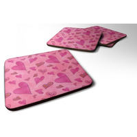 "Caroline's Treasures Watercolor Love and Hearts Decorative coasters, 3.5, Multicolor"