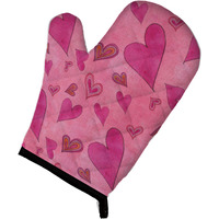 "Caroline's Treasures Watercolor Love and Hearts Decorated Oven Mitt, 12"" x 8.5"", Multicolor"