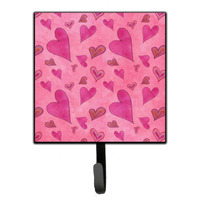 "Caroline's Treasures Watercolor Love and Hearts Wall Hook, Small, Multicolor"