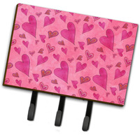 "Caroline's Treasures Watercolor Love and Hearts Wall Hook, Triple, Multicolor"