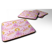 "Caroline's Treasures Watercolor Princess and Crown Decorative coasters, 3.5, Multicolor"