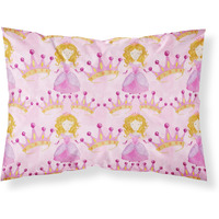 "Caroline's Treasures Watercolor Princess and Crown Pillowcase, Standard, Multicolor"